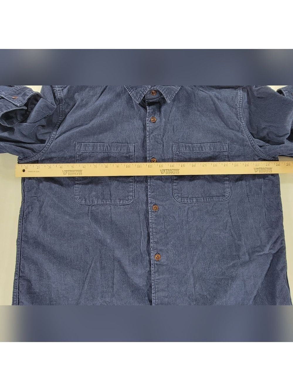 Outerknown Shirt Mens XL Extra Large Dark Blue Corduroy Button Up Organic Cotton - Picture 6 of 10